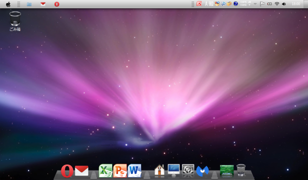 Mac OS X Lion Skin Pack を適用した例